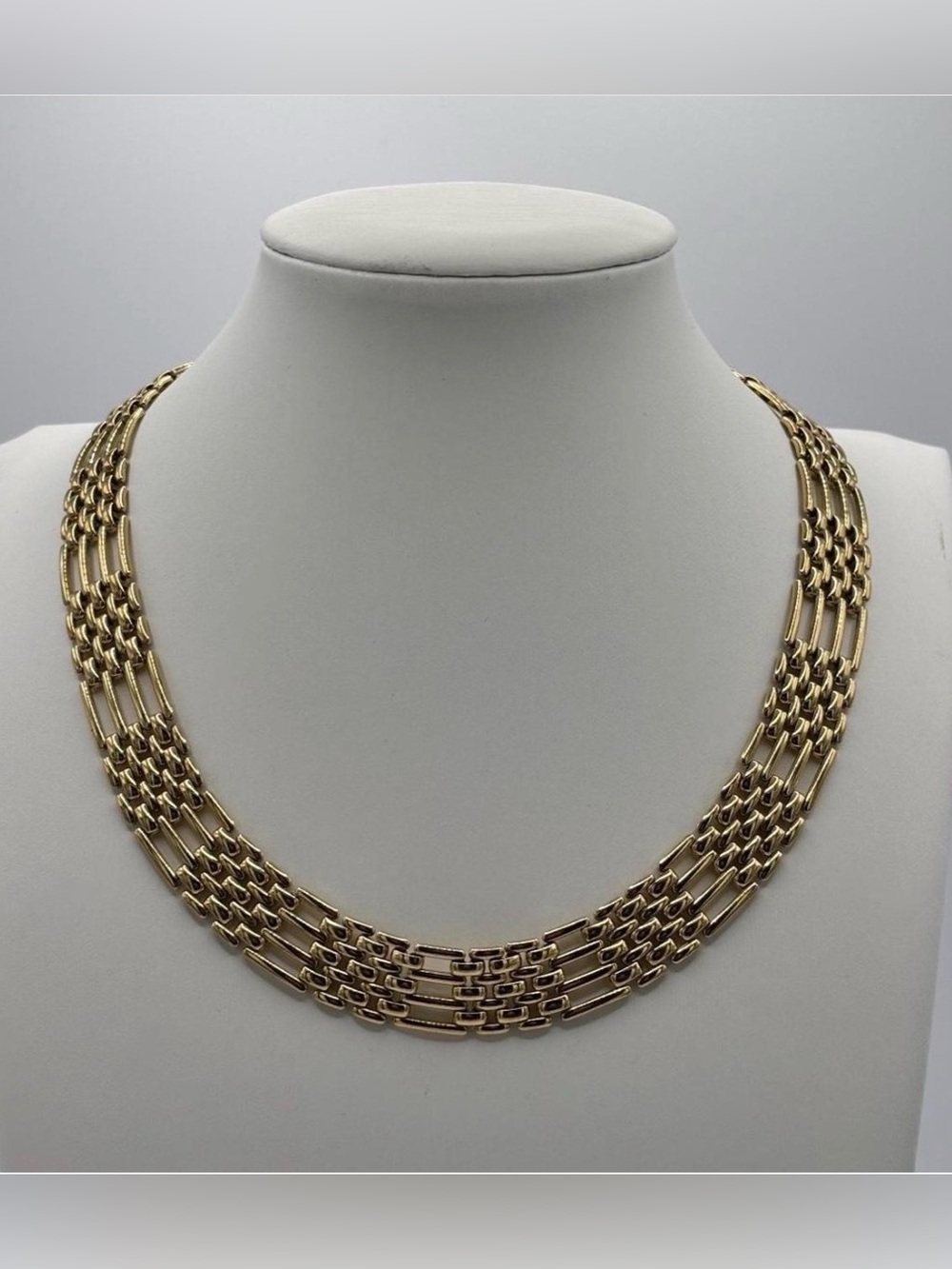 Napier, 80s vintage gold plated watchband necklace